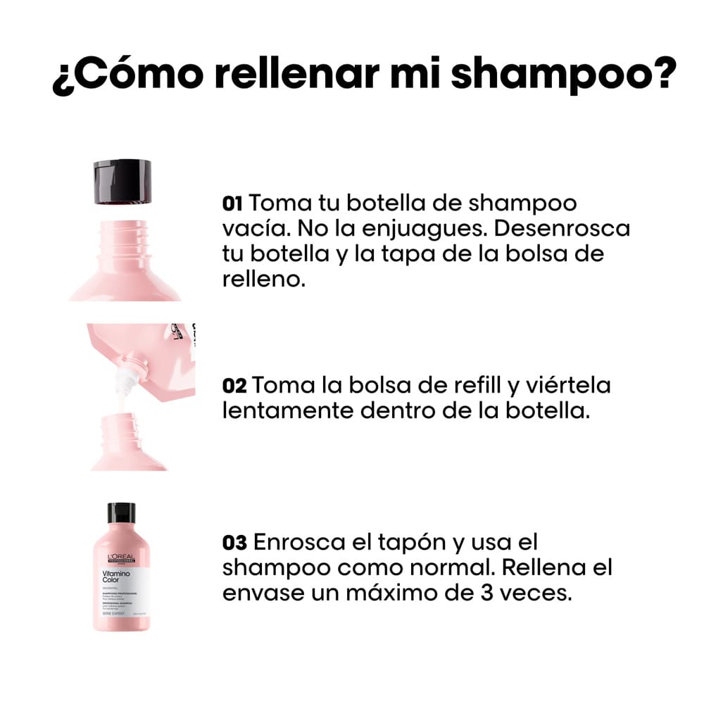 SHAMPOO REFILL L'ORÉAL PROFESSIONNEL VITAMINO COLOR REFILL DE SHAMPOO PARA CABELLO TEÑIDO)